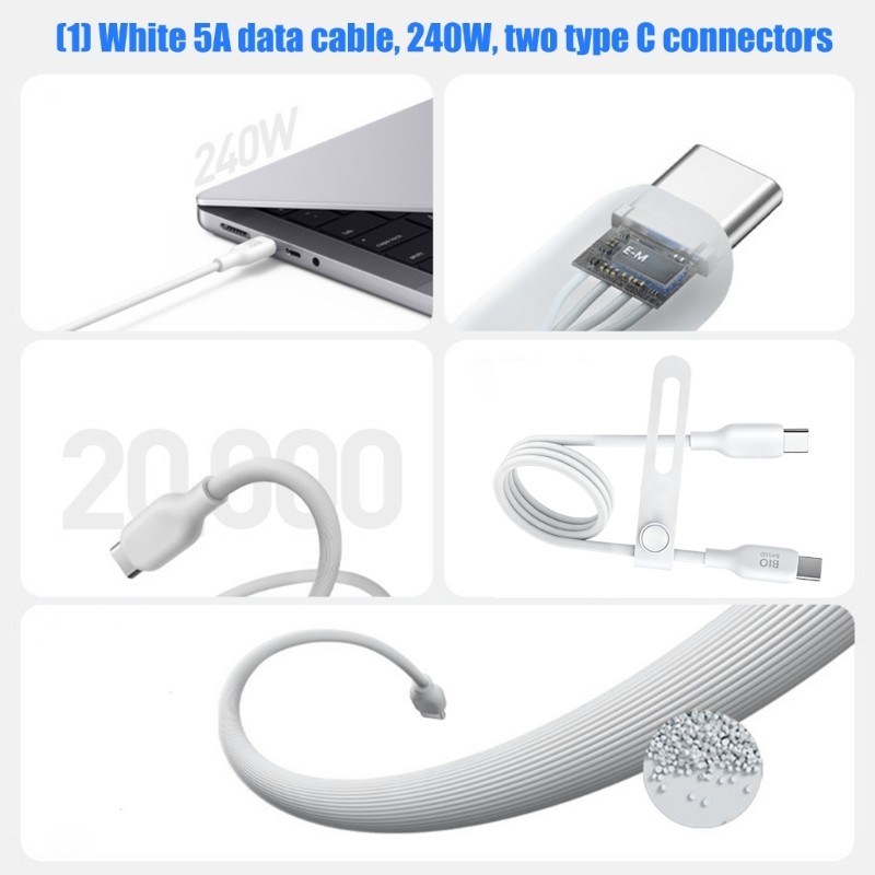 USB C Power Cord for Daily Charging 240W Fast Charge 5A Output 480Mbps File gallery