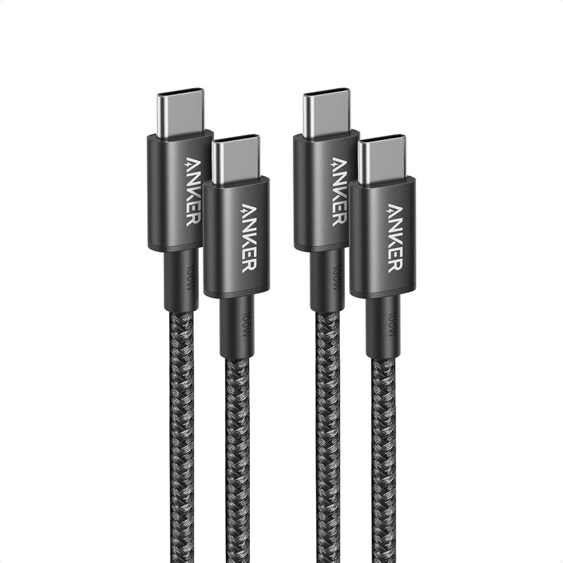 Anker USB C to C Cable, 2-Pack Type C 100W Charger Cord, Fast 3ft, Black