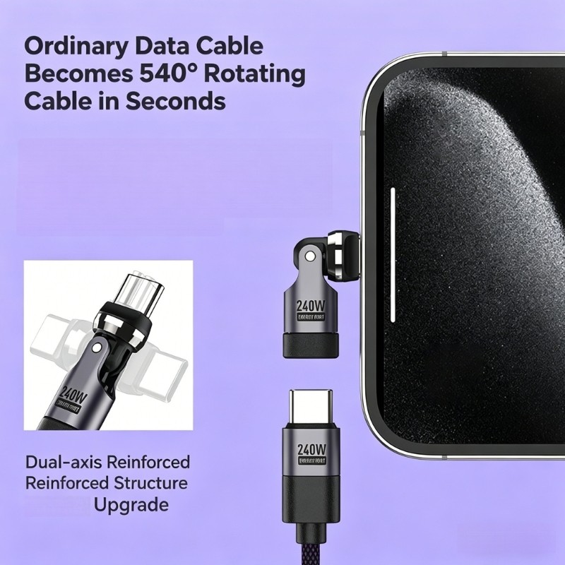 Fast Charging Cable With 360 Degree Rotatable Connector Type C To Type C Cable gallery