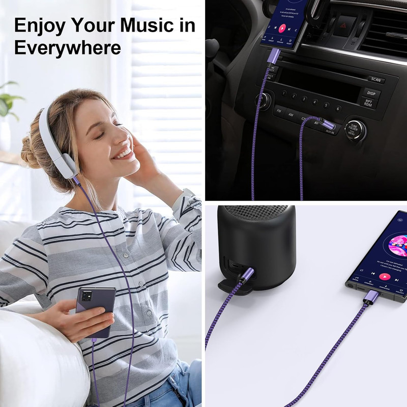 Iphone 16 17 Aux Cord for Car USB C to 3.5Mm Headphone Jack Adapter 3FT Car Ster gallery