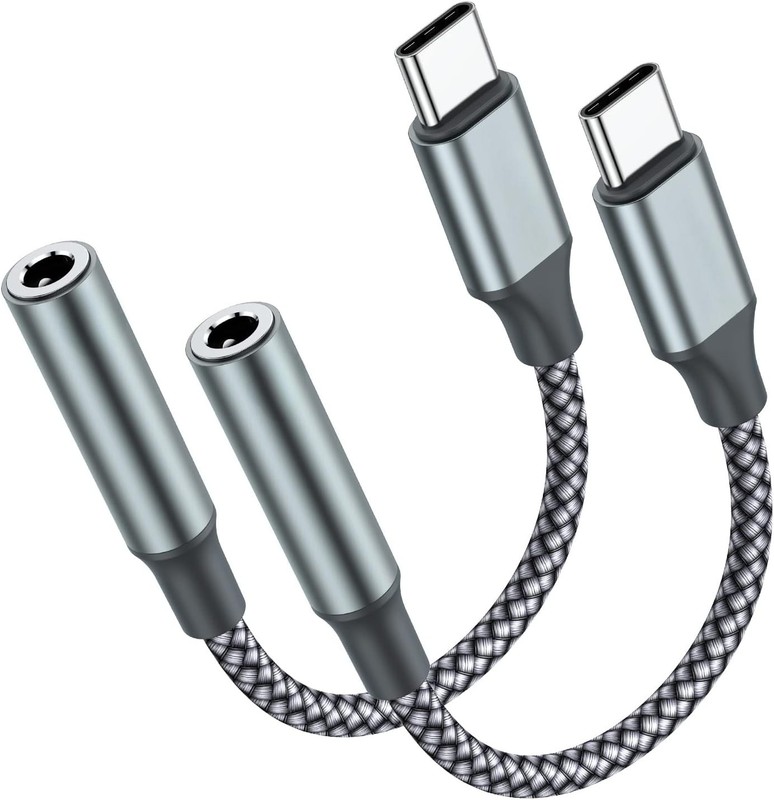 Adaptador USB C a 3.5mm Audio 2PCS para iPhone Samsung iPad MacBook