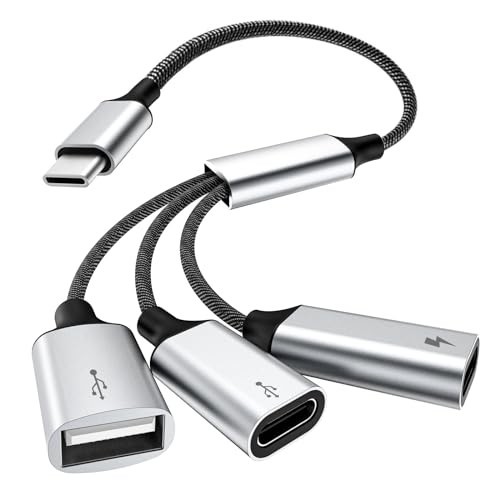 USB C Splitter Adapter Y Cable - 2 USB-C Female & 1 USB-A Ports, Data Transfer & gallery