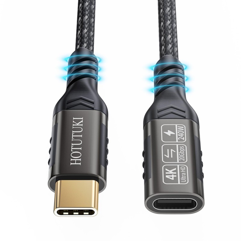 short type c extension cable 1.65ft/0.5M240W PD Fast Charging 20 Gbps usb c 3...