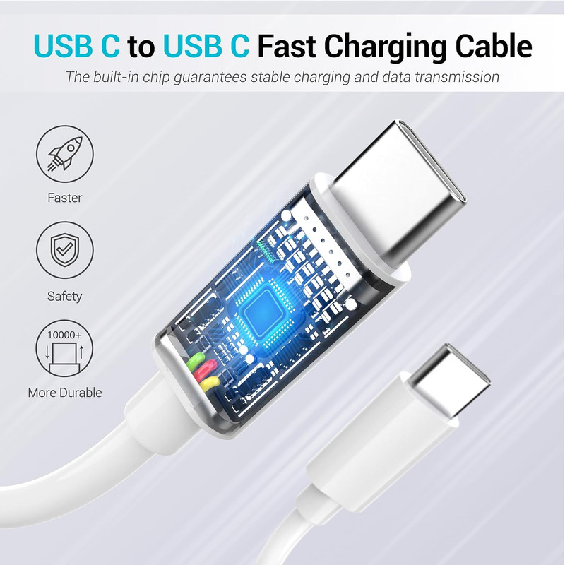 4-Pack [ 2X6Ft + 2X10Ft ] 60W USB C to C Fast Charging Cable, Type C to C Cha…
