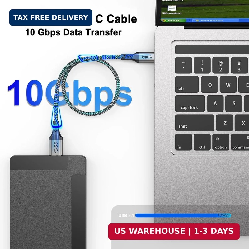 10Gbps USB C Hard Drive External Cable, 1.5 FT Short Micro B to USB C Cord, USBC gallery