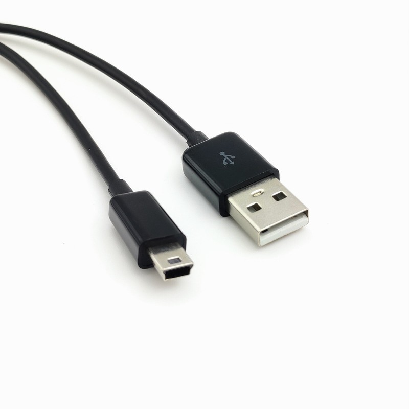 2PACK 1M/3FT USB 2.0 Type A to Mini 5PIN Cable Data Charging Cord Black /White gallery
