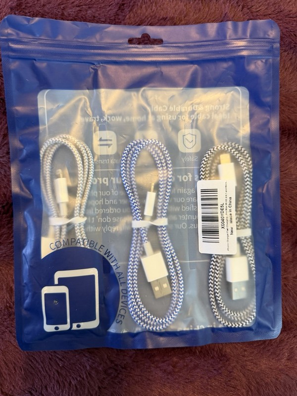USB-C 60W Fast Charging Cable Set for iPhone 16/Pro/Max 3-Pack