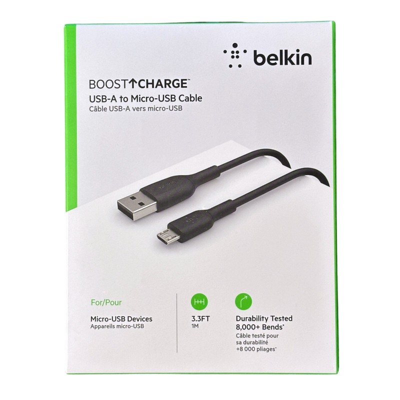 Belkin Boost Charge USB-A to Micro-USB Cable 3.3ft / 1M NEW SEALED CAB005bt1MBK