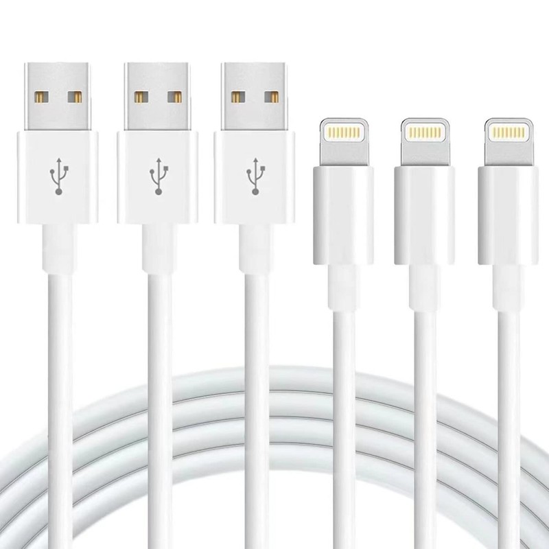3 Pack 6Ft Braided Cable Heavy Duty Fast Charging for iPhone 8 7 6s plus 13/12/1