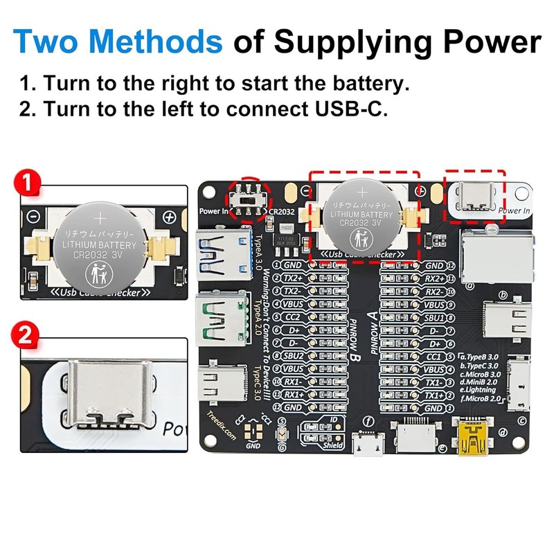 USB Cable Tester Board USB Cable Checker Data Wire with Acrylic Case Charging Te gallery
