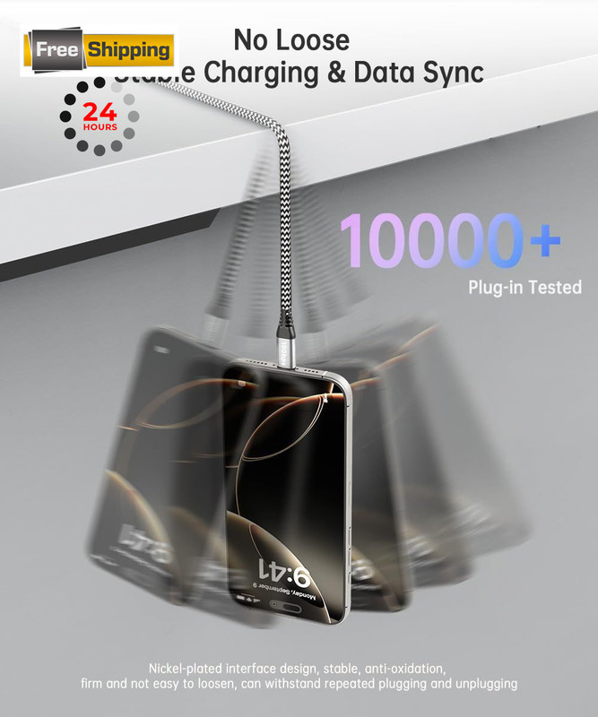 USB C Data Cable 10Gbps Sync 3ft, 3.2 Gen2 A to 3FT, Black-and-White gallery