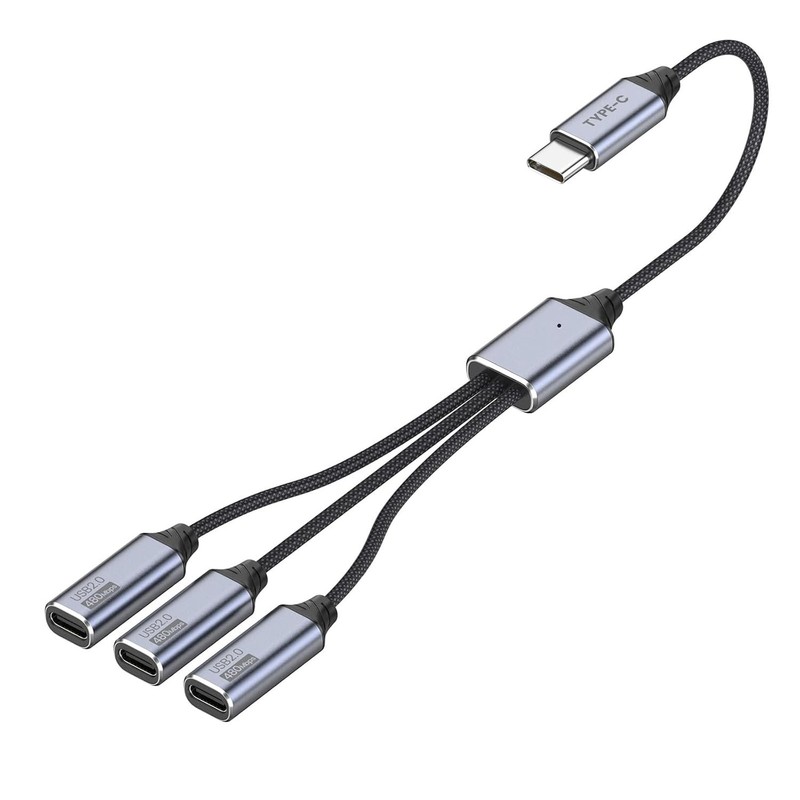 USB C Splitter 1 In 3 Out USBC Male To Multiple Type C Female Adapter Cable Cord