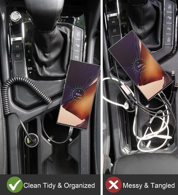 USB C to C Cable 3ft 2Pack Coiled USB C Charger Cable for Car Type C Fast Chargi gallery