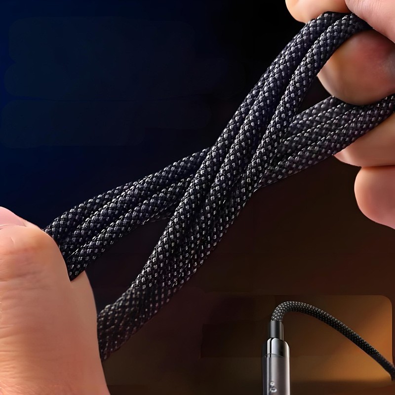240W Super Fast USB A to Type-C Charging Cable Braid Phone Charger Lead with LED gallery