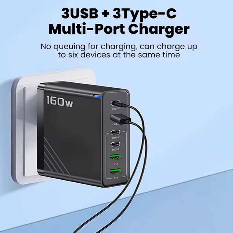 160W Supe Fast Charging USB Type C Wall Charger For Samsung iPhone Android Phone gallery