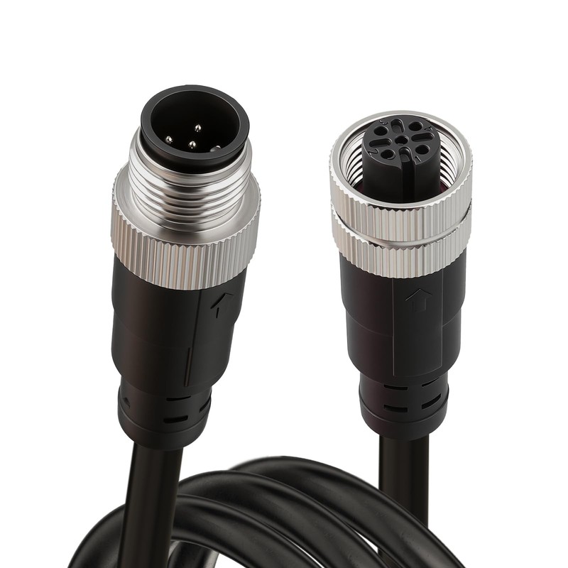 M12 5 Pin Sensor Cable A Coded Male To Female IP67 Waterproof Extension Cord