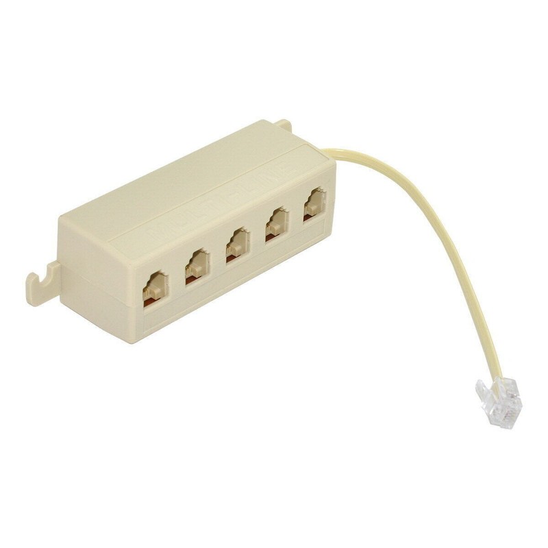 Five 5 Way Outlet 6P4C RJ11 RJ12 Telephone Phone Modular Jack Line Splitter gallery