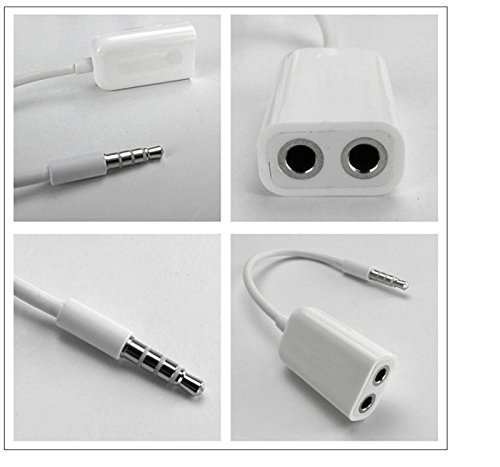 2 Pack 3.5mm Earphone Headphone Dual Jack Splitter Audio Cable Cord Lead White gallery