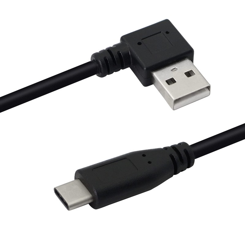90 Degree USB Adapter Cable 25CM USB-A to USB-C Fast Charging Data Sync