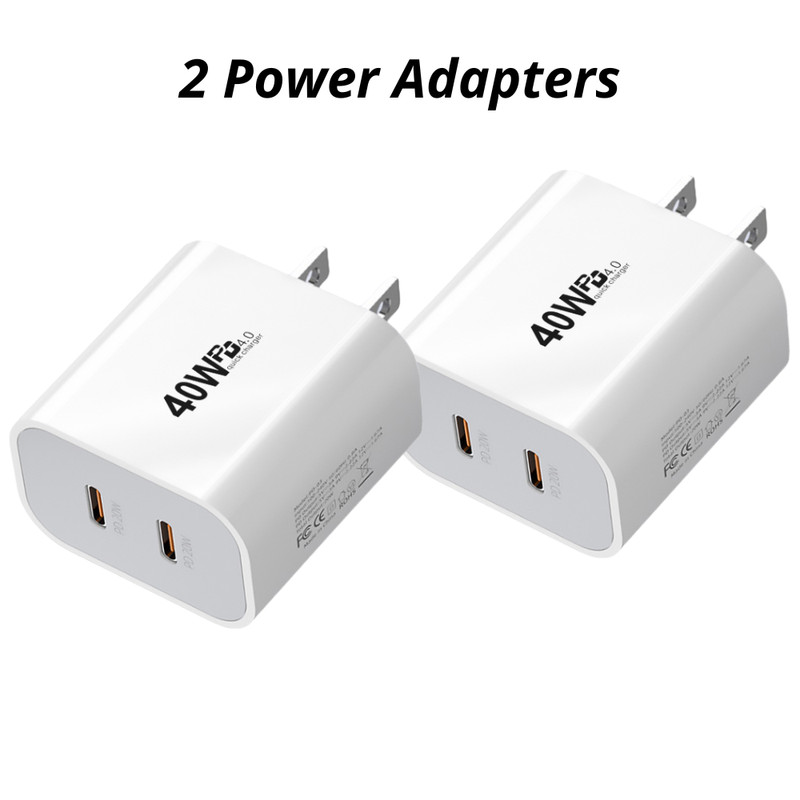 PD 40W USB C Fast Charger Block For Samsung/iPhone 15 16 Pro 17 Air Type C Cable