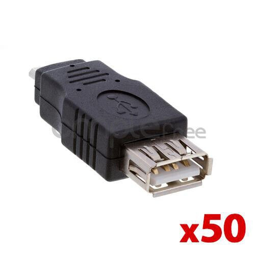 50 Pack USB 2.0 Micro B Male to A Female Adapter Converter for Google Nexus