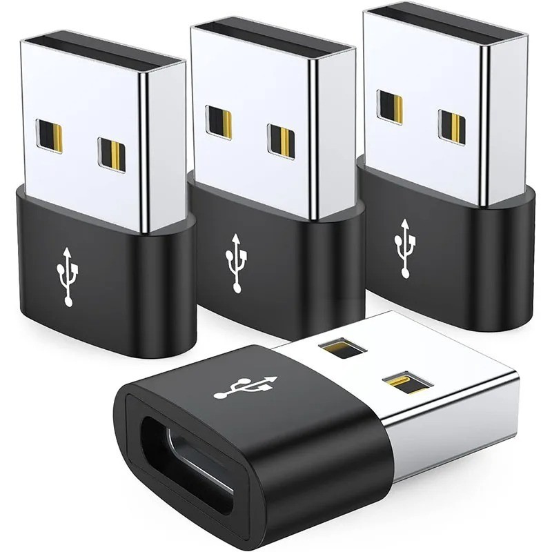 4 PACK USB to USB C Adapter Type-C Female to A Male OTG Converter Car Charger gallery