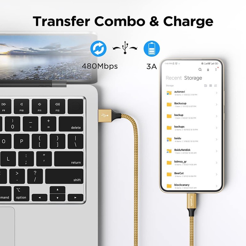 etguuds USB to USB C Cable 3ft, 2-Pack USB A to Type C Charger Cord Fast Char... gallery