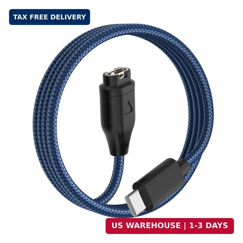 USB-C Nylon Charger Charging Cable for Garmin Watch