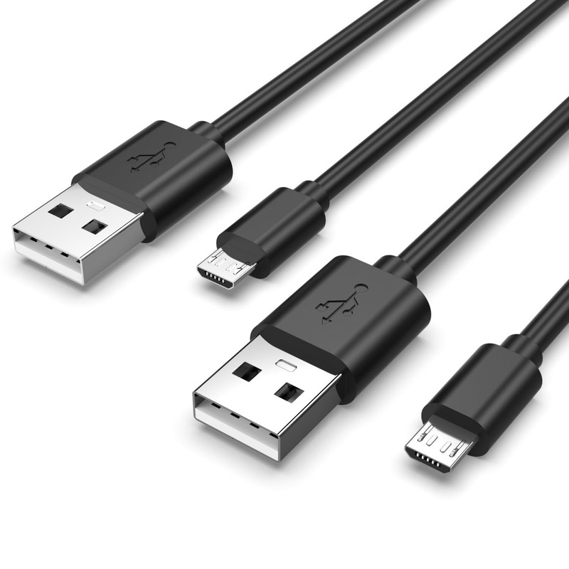 2 Pack Micro USB Charging Cable Fit for PS4 Controller, DualShock 4, Xbox One S/