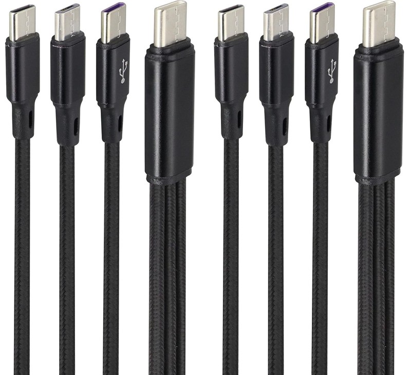 2Pack/4Ft 3 in 1 USB C Splitter Cable USB C 2.0 Male to Dual Type C Male+Micro U
