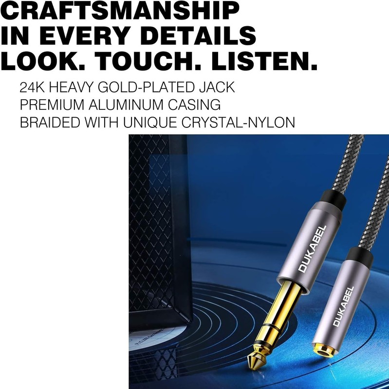 Durable Headphone Jack Adapter: 6.35mm to 3.5mm with Noise-Cancelling Features gallery