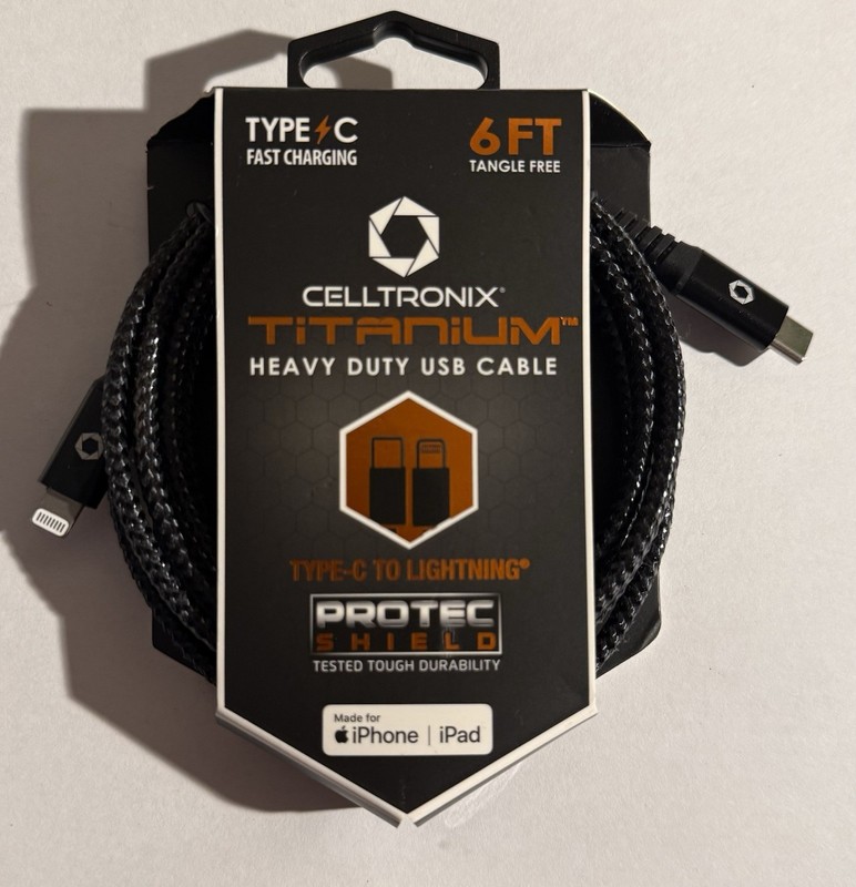 Celltronix Titanium 6′ Tangle Free Heavy Duty USB-C Cable – New