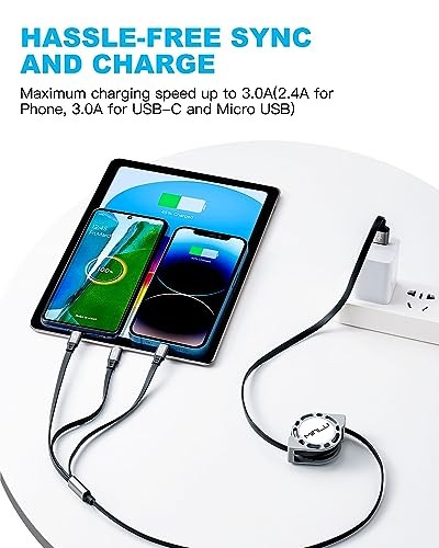 2 Pack Retractable 3 in 1 Multi Charging Cable gallery
