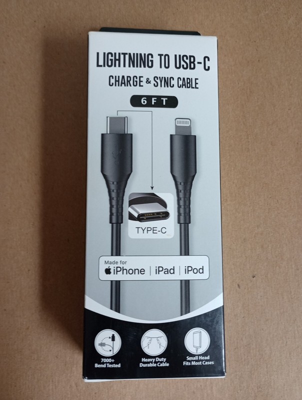 USB-C Charge & Sync Cable 6FT To iPhone iPad & iPod - NEW SEALED! gallery