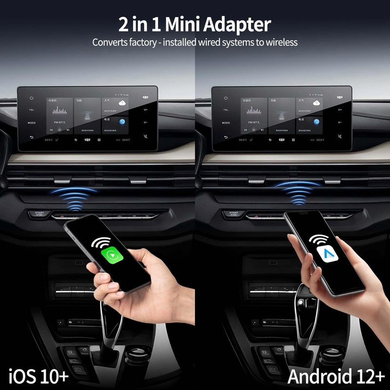 Wireless CarPlay Adapter for iPhone/Android,Mini Upgraded Wired to Wireless A... gallery