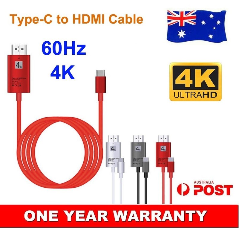 USB-C Type-C to HDMI Adapter Cable 4K 60Hz For Oppo Find X X2 X3 Pro Netflix AU
