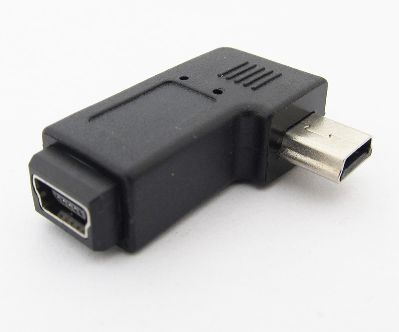 4pcs Mini 5pin USB Male To Female Left Angle 90 Degree USB Adapter Connector