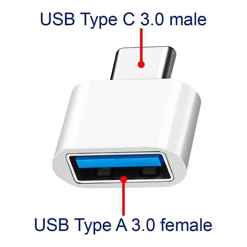 USB 3.0 FEMALE TO TYPE C MALE OTG ADAPTER FOR LAPTOP SMARTPHONE WHITE gallery