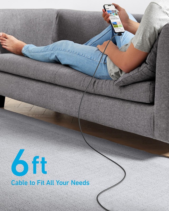 Anker USB C to C Right Angle Cable, 240W 90 Degree Type-C 6ft, Black gallery
