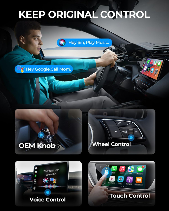 AuroraLink Wireless Carplay Adapter for Apple iPhone & Android Auto 2-in-1 Fast gallery