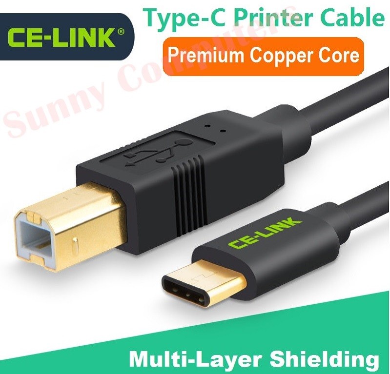 Original Ce-link Type C to USB 2.0 Type-B M/M Cable Cord Printer Scanner Adapter
