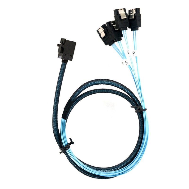 Cablecy Internal Mini SAS SFF-8643 Host to 4 SATA 7pin Hard Disk Fanout gallery
