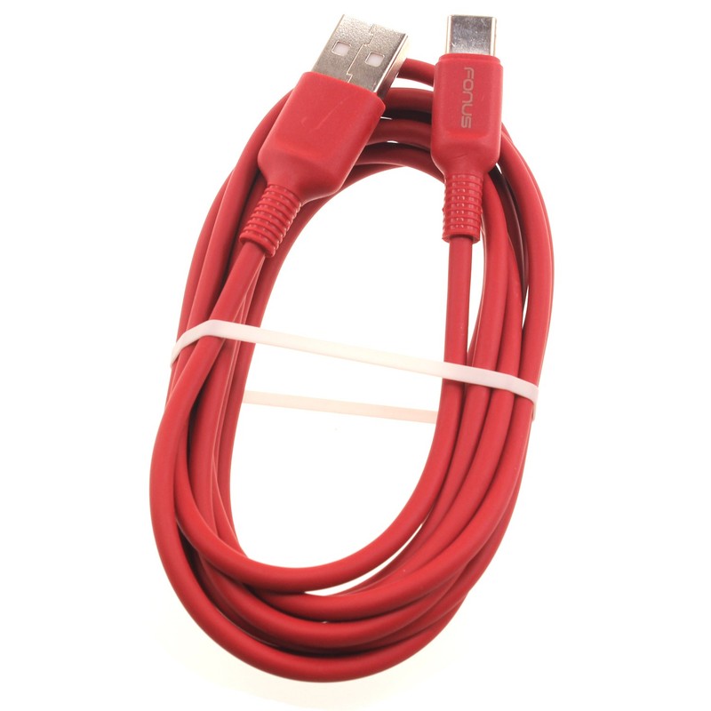 6ft USB-C Cable Red Charger Cord Power Wire Type-C Fast Charge for SmartPhones
