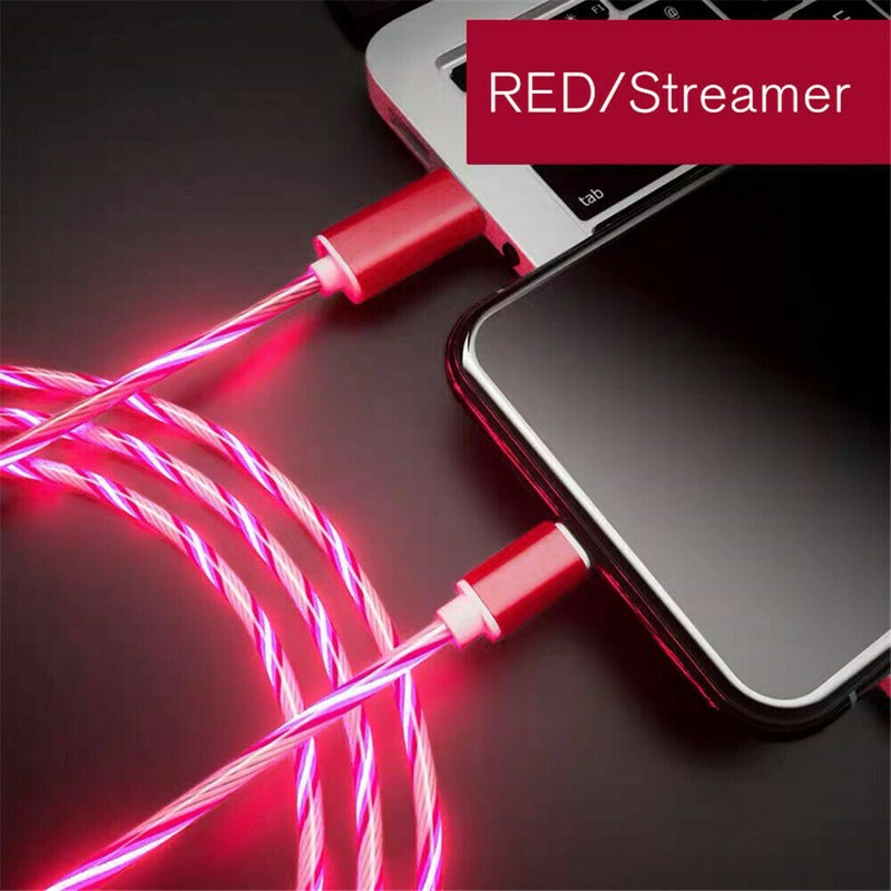 LED Light Up Charging Cable USB Charger Cord Android For Samsung Type C Flowing gallery