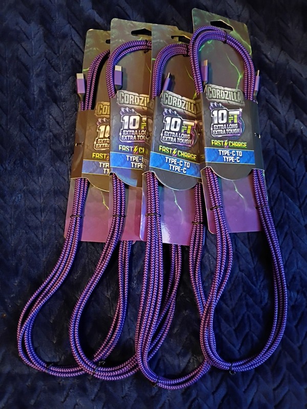 4 Cordzilla 10’ Type C To Type C Chargers