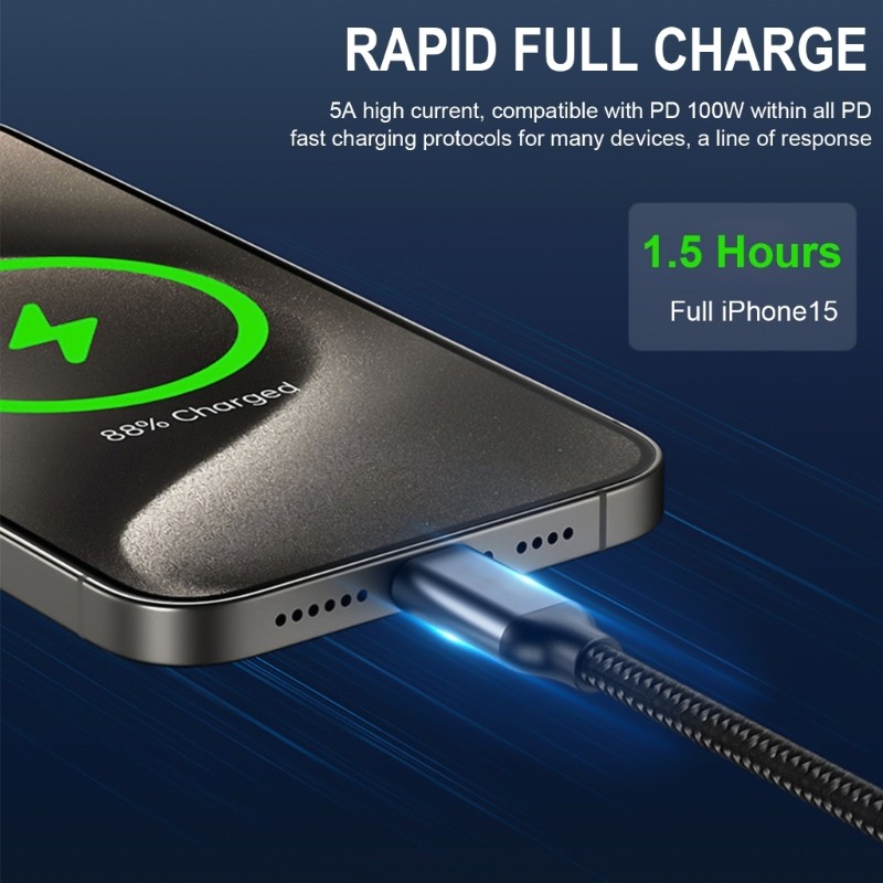 USB C to USB C Cable with 100W Fast Charging Capability for Latest Tech Gadgets gallery