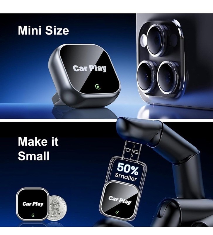 Wireless Carplay Adapter for iPhone Apple, 2026 Mini CarPlay Dongle, Plug & P... gallery