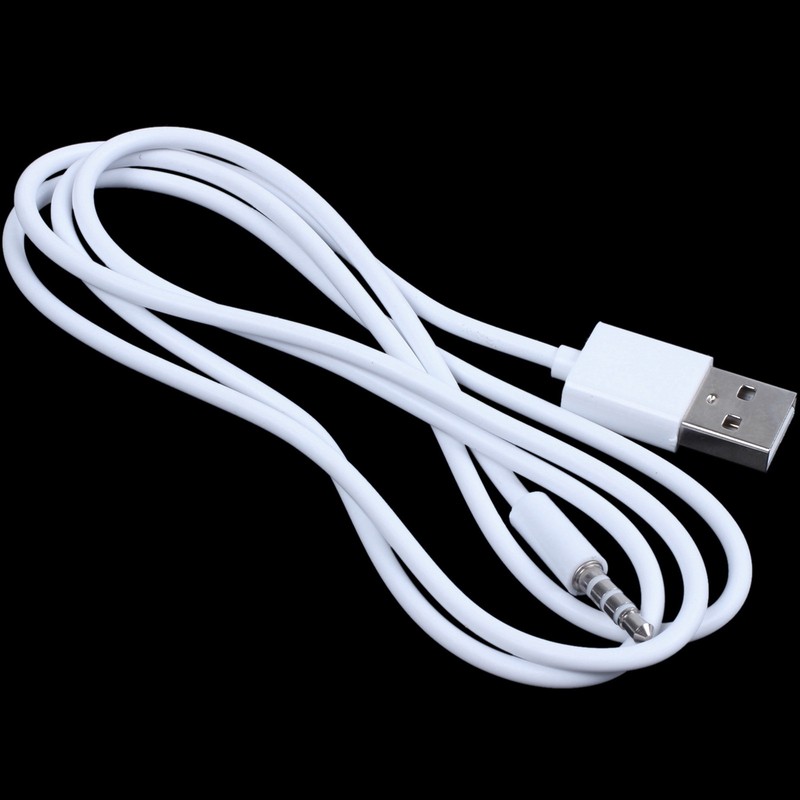 2X 3.5Mm Plug Audio Aux to Usb 2.0 Plug Adapter Charging Cable 1M White U8A2 gallery