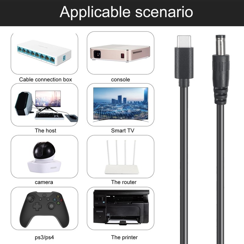 USB C to DC 5.5mm x 2.1mm Power Cable Cord, USB C Input to DC 12V Out Chargin... gallery