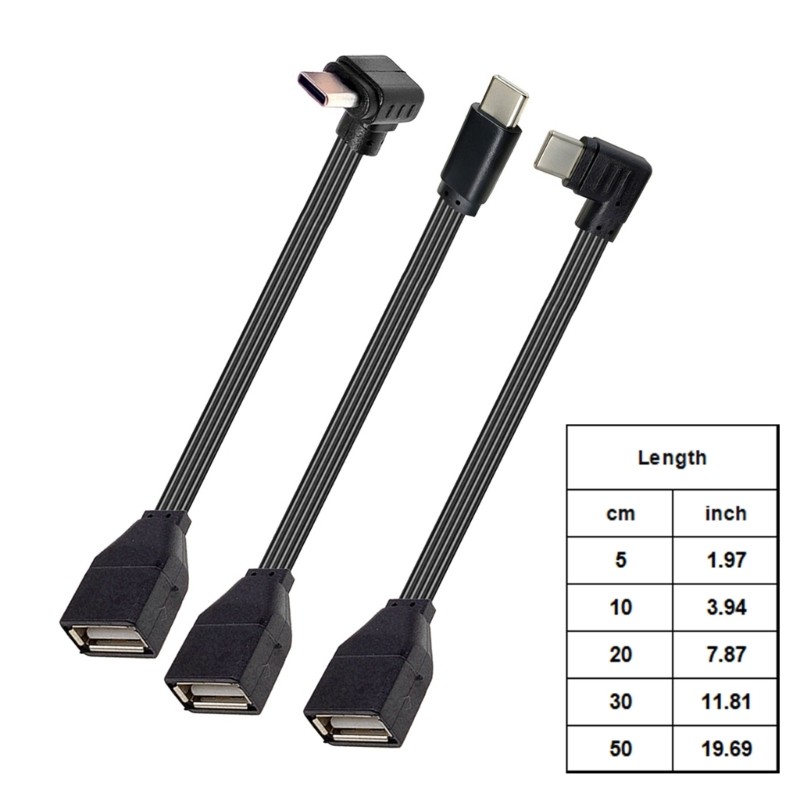 Thin 1.5mm Right Angle/Straight Type C to USB Female OTG Data Transfer Cable gallery